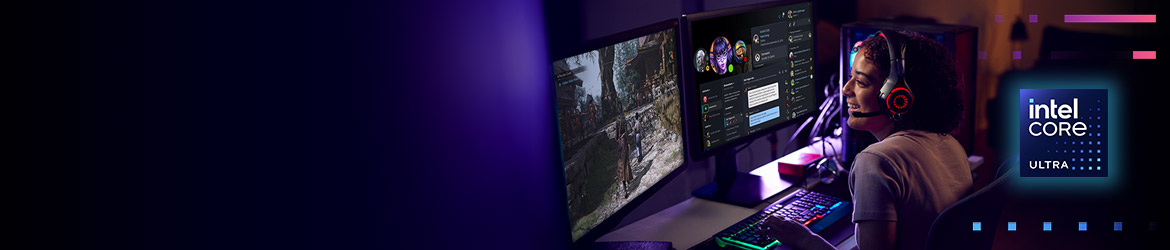 Intel® Core™ Ultra 200S Plus Juega al máximo nivel. Crea sin interrupciones. Los procesadores Intel® Core™ Ultra 200S Plus están diseñados para ofrecer un alto rendimiento en los juegos y una creatividad ininterrumpida. Configura el tuyo hoy mismo.