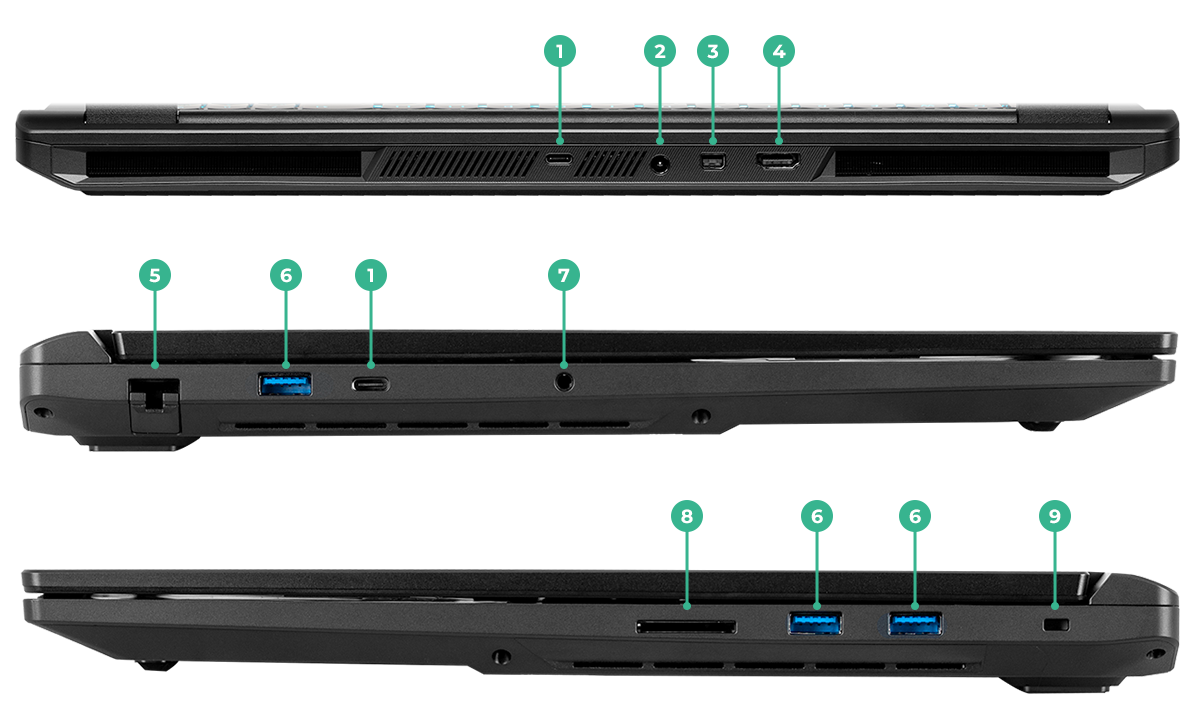 18 Inch Gaming laptop Ports